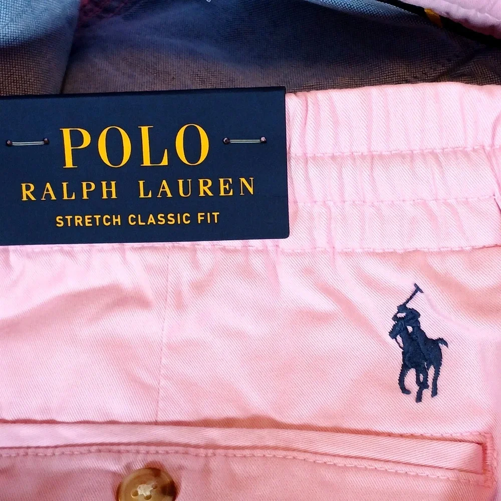 POLO RALPH LAUREN Men's Stretch Classic-Fit Polo Chino Pants Pink Preppy XXL